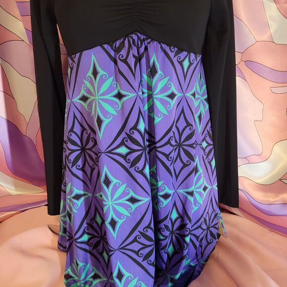 Golds Infinity Gyaru Gal Style Dress Women's Small Long Sleeve Purple Rare Japan - Picture 12 of 12